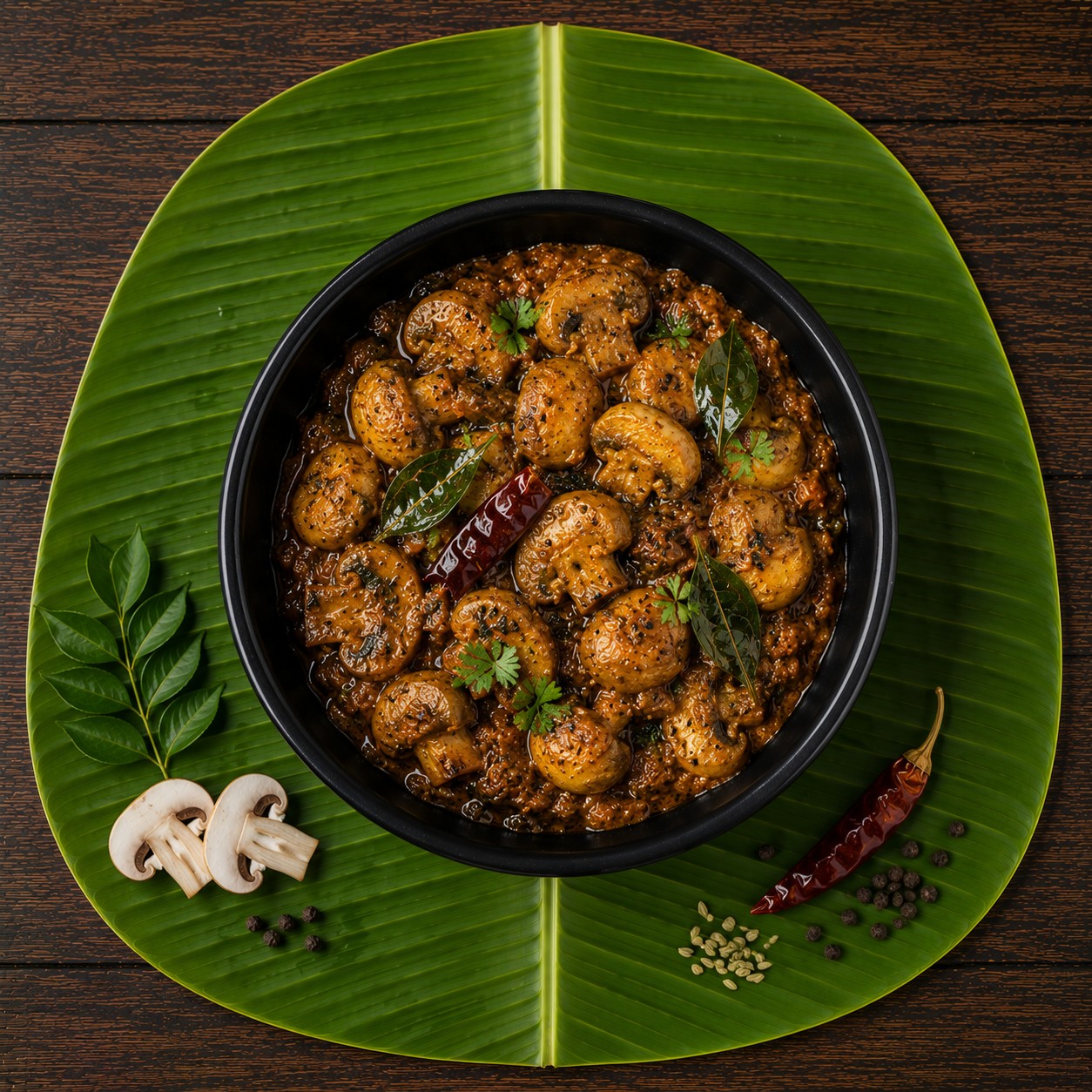 Mushroom Chettinad(Tamil Nadu Style